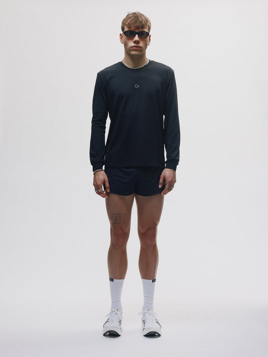 Renna LS 000001 long sleeve running tee, front view in MotionKnit fabric